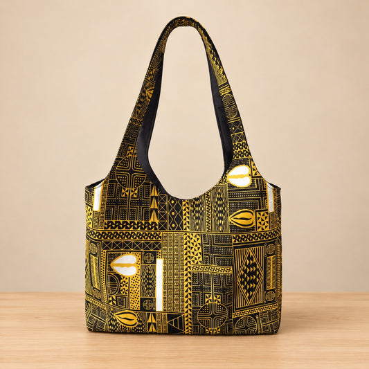Boho Bag - Gold Mudcloth