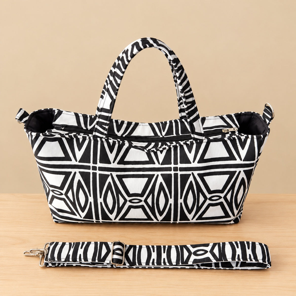 Weekender Tote — Monochrome Geo